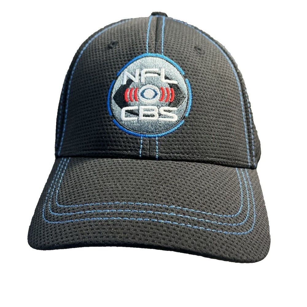 CBS Sports NFL CBS Ball Cap Hat Embroidered Patch Hook/Loop Strap Adjustable EUC